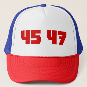 45 47 Trucker Pet met Crimson Lettering