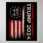 45 47 Trump 2024 Amerikaanse vlag 1 Poster (Voorkant)