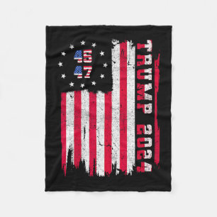 45 47 Trump 2024 Amerikaanse vlag Fleece Deken