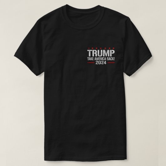 45 47 Trump 2024 Amerikaanse vlag Grappige Trump o T-shirt (Design voorkant)