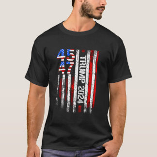 45 47 Trump 2024 Amerikaanse vlag Neem Amerika ter T-shirt