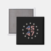 45 47 Trump 2024 Amerikaanse vlag (op rug) 1 Magneet (Voorkant / Achterkant)