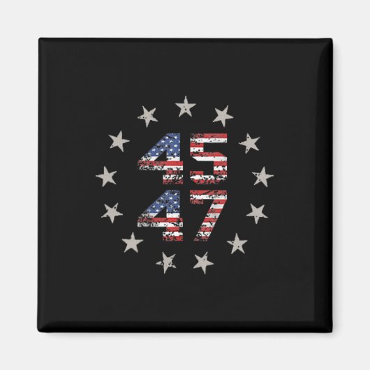 45 47 Trump 2024 Amerikaanse vlag (op rug) 1 Magneet (Voorkant)