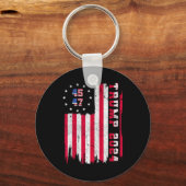 45 47 Trump 2024 Amerikaanse vlag Sleutelhanger (Voorkant)