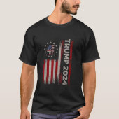45 47 Trump 2024 Amerikaanse vlag T Shirt (Voorkant)