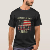 45 47 Trump 2024 Amerikaanse vlag T Shirt (Voorkant)