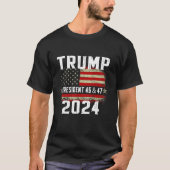 45 47 Trump 2024 Amerikaanse vlag T Shirt (Voorkant)