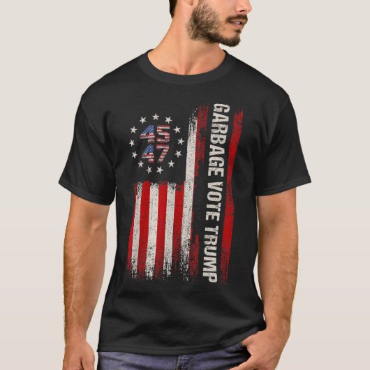 45 47 Trump 2024 Verkiezing Amerikaanse vlag Garby T-shirt (Voorkant)