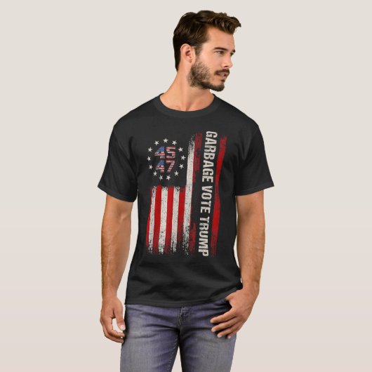 45 47 Trump 2024 Verkiezing Amerikaanse vlag vuiln T-shirt (Voorkant volledig)
