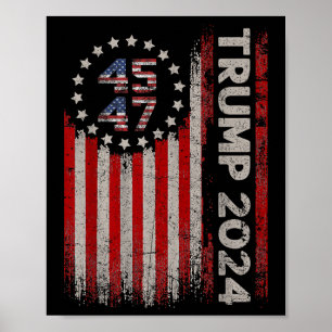 45 47 Trump 2025 Amerikaanse vlag Poster