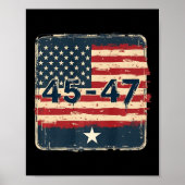 45 47 Trump  Amerikaanse vlag Poster (Voorkant)
