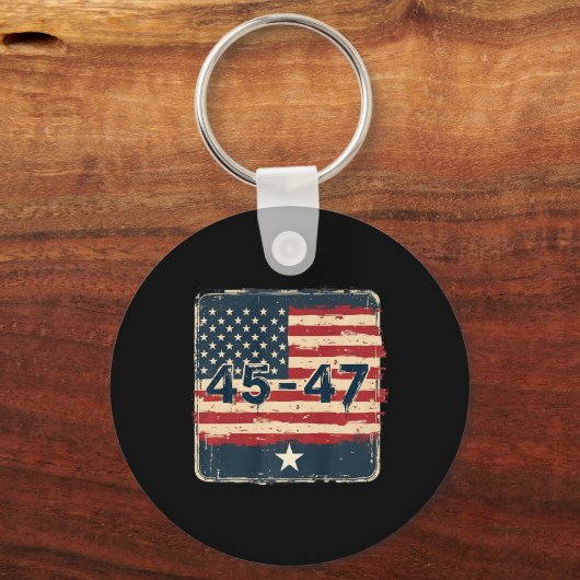 45 47 Trump  Amerikaanse vlag Sleutelhanger (Voorkant)