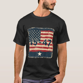 45 47 Trump  Amerikaanse vlag T-shirt