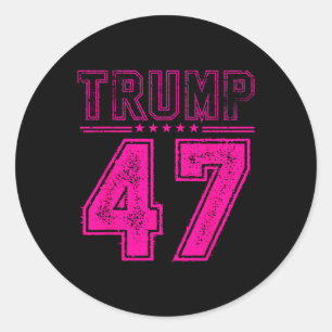 45 47 Trump Mannen  Amerikaanse vlag Trump 2024 Ronde Sticker