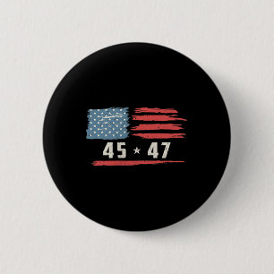 45 47 Trump President Amerikaanse vlag 2025 P Ronde Button 5,7 Cm