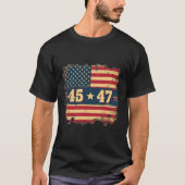 45 47 Trump President  Amerikaanse vlag T-shirt (Voorkant)