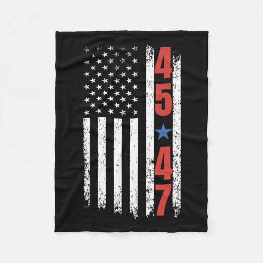 45 47 Trump President Amerikaanse vlag Trump Fleece Deken (Voorkant)