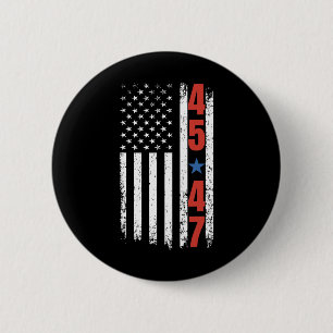 45 47 Trump President Vintage Amerikaanse Vlag Tru Ronde Button 5,7 Cm