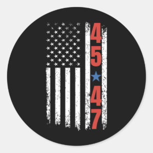 45 47 Trump President Vintage Amerikaanse Vlag Tru Ronde Sticker