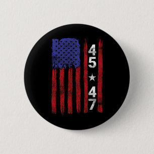 45 47 Trump Presidentsverkiezingen 2024 Patriottis Ronde Button 5,7 Cm