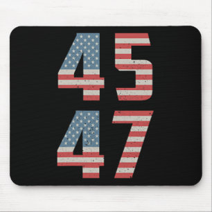 45 47 Trump  Retro USA Flag 2024 President Muismat