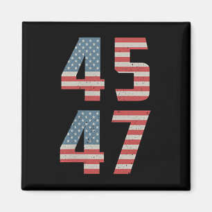 45 47 Trump Retro USA Flag 2025 President Magneet