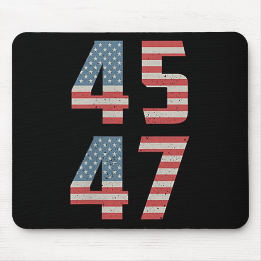 45 47 Trump  Retro USA Flag 2025 President Muismat (Voorkant)