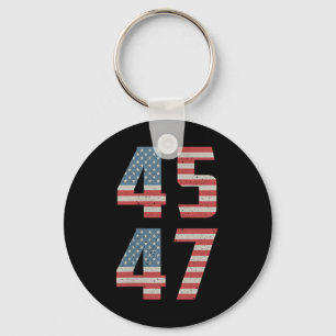 45 47 Trump  Retro USA Flag 2025 President Sleutelhanger