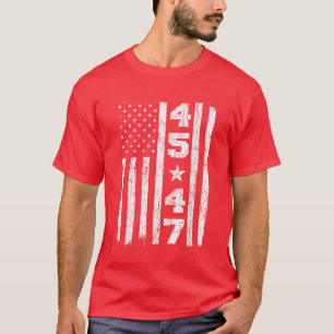 45 47 Trump Vintage USA Vlag 2024 President 47e T-shirt