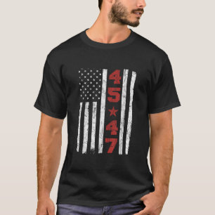 45 47 Trump Vintage USA Vlag 2024 President 47TH T-shirt