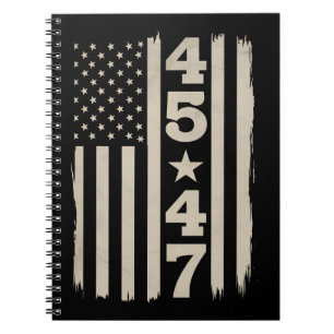 45 47 Trump Vintage USA Vlag 47e President Notitieboek