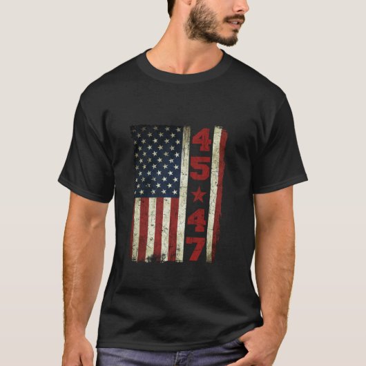 45 47 Trump Vlag 2024 President Electi T-shirt (Voorkant)