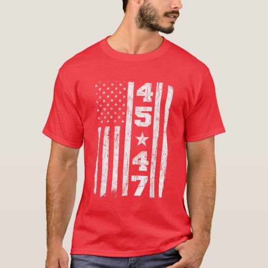 45 47 Trump  Vlag VS 2024 President 47e T-shirt (Voorkant)