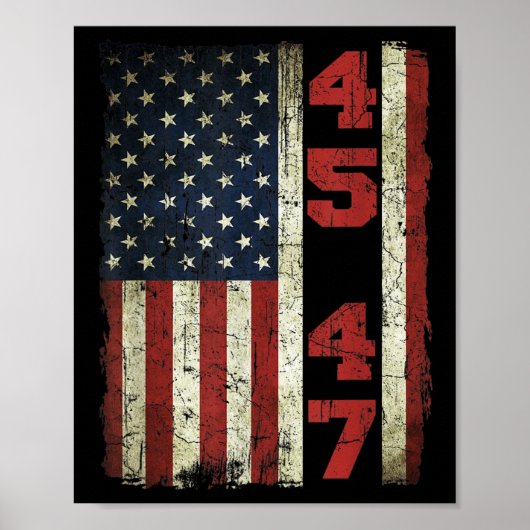 45 47 Trump  Vlag VS 2025 President Electi Poster (Voorkant)