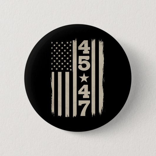 45 47 Trump  VS Vlag 47e President Ronde Button 5,7 Cm (Voorkant)