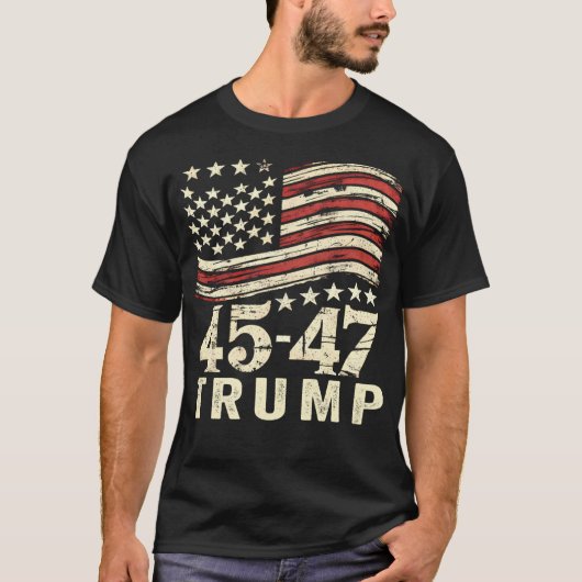 45 47 Usa Flag Trump Inauguration Day 2025 T-shirt (Voorkant)