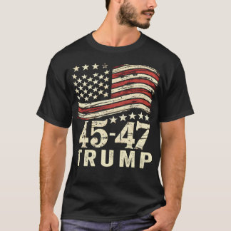 45 47 Usa Vlag Trump Inauguratie Dag 2025 T-shirt