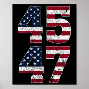 45 47 Wij het volk 2024 staan met Amerikaanse vlag Poster