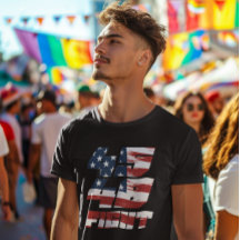 45 48 Vecht Mannen Waarde T-shirt Vlag Achtergrond