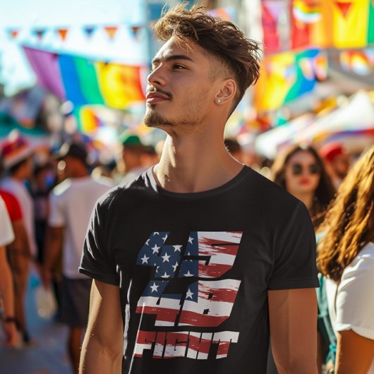 45 48 Vecht Mannen Waarde T-shirt Vlag Achtergrond