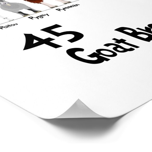 45 Breds of goats chart Poster (Hoek)