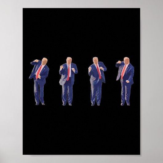 45 Dance President Donald J Trump 2024 Nooit zeker Poster (Voorkant)