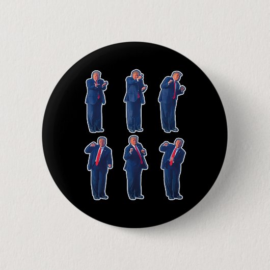 45 Dance President Donald J Trump 2024 Nooit zeker Ronde Button 5,7 Cm (Voorkant)