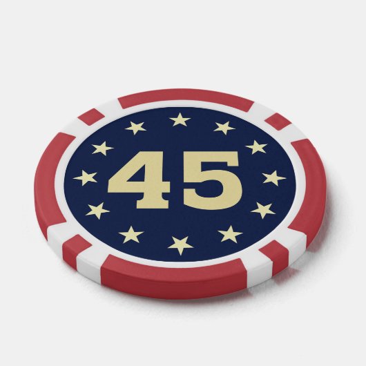 "45" EMBLEEM ONTWERP POKER CHIPS (Enkel)