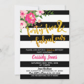 45 en fantastische verjaardagsuitnodiging kaart (Voorkant)