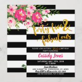 45 en fantastische verjaardagsuitnodiging kaart (Voorkant / Achterkant)