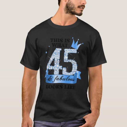 45 & Fabulous I Blue White Party Group Candid Phot T-shirt (Voorkant)
