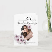 45 & Fabulous Orchid Photo Birthday Greeting Card Kaart (Voorkant)