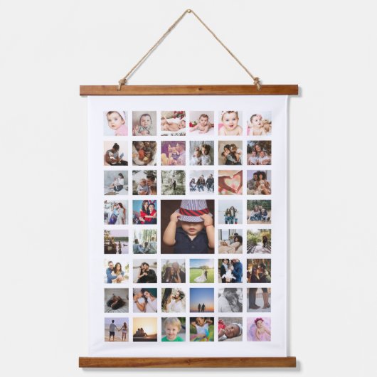 45 Foto-collage gepersonaliseerd Hangend Wandkleed (Voorkant)