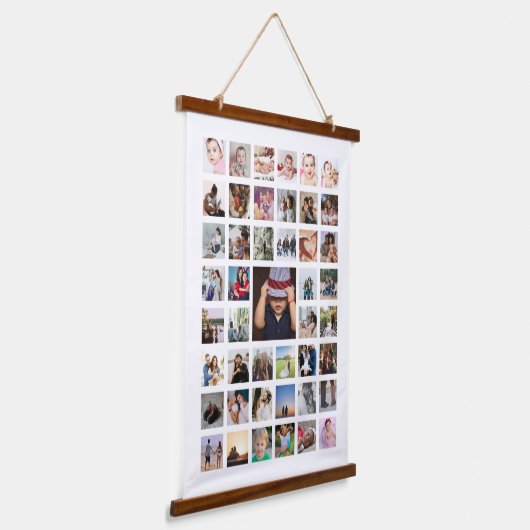 45 Foto-collage gepersonaliseerd Hangend Wandkleed (Gebogen)